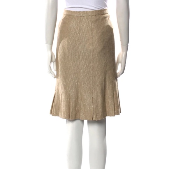 Rare St John by Saks Gold Skirt Size 10 15-16” waist - Picture 5 of 12